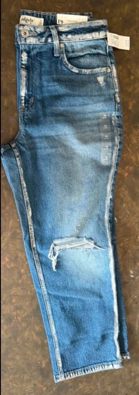 Edgely by Maurices Ankle Slim Straight High Rise Distressed Jeans - Picture 4 of 4